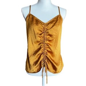 NWT Nine West Golden Camisole Top Ruched Women’s Size L